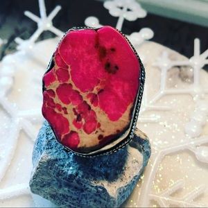 Sea Sediment Jasper 925 Silver Ring